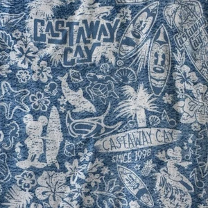 Disney Cruise Line Shirt Youth L 10-12 Boys Blue Castaway Cay Hawaiian Floral - Picture 1 of 5