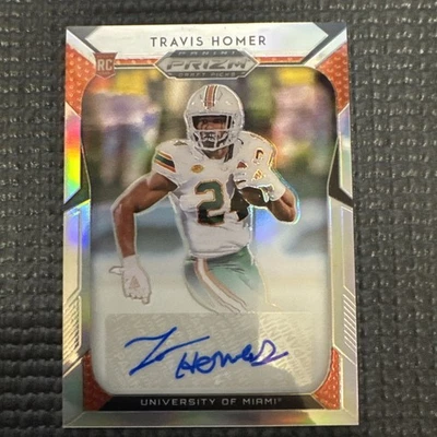 Travis Homer AU RC 2019 Panini Prizm Draft Picks Autograph Prizms # 274 - Image 1 of 4