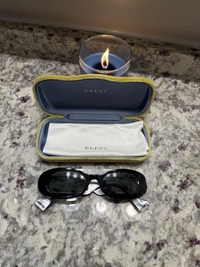 Gucci Sonnenbrille oval schwarz Perlen - Bild 1 von 9