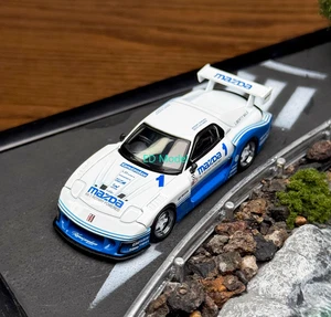 BN MINIGT 1:64 White Blue Mazda RX7 LB IMSA Sports Model Diecast Metal Car - Picture 1 of 8