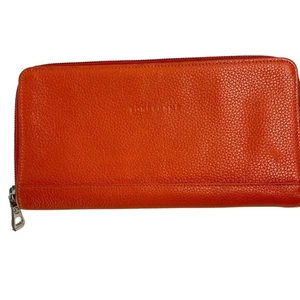 Cartera de cuero naranja quemado LONGCHAMP con cremallera alrededor - Imagen 1 de 8