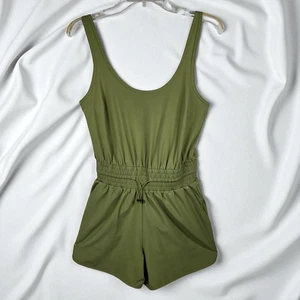 Abercrombie & Fitch Woman Romper XSP Olive Green Drawstring Waist Sleeveless - Picture 1 of 9