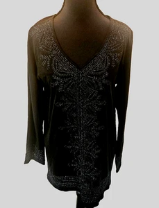 Camicetta J. Jill ricamata metallizzata nuova con etichetta taglia M - Foto 1 di 8