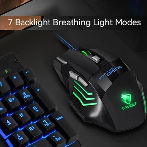 Illuminated Esports Wired Mouse RGB USB Wired Mouse Computer Accessories - Picture 1 of 12
