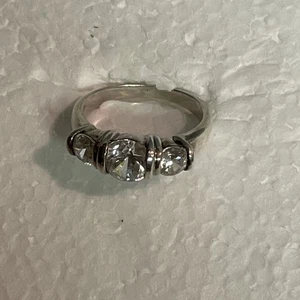 925 STERLING SILVER and CUBIC ZIRCONIA RING sz 8.25 - Picture 1 of 6