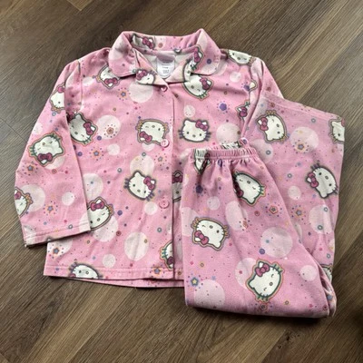 Y2K 2005 Hello Kitty Kids пижамы комплект розовый милый два изделия размер маленький (6/6 X) - Изображение 1 из 4