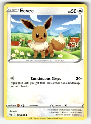 Eevee 205/264 Normal Common SWSH08: Fusion Strike LP - Image 1 of 2