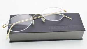 Lindberg Glasses Delta Gold Silver Matte Fine Oval Air Titanium Rim Denmark - Picture 1 of 11