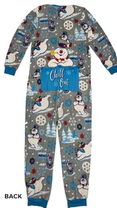 Frosty The Snowman einteiliger Pyjama Loungewear Damen Medium 8-10 durchgehender Reißverschluss - Bild 1 von 8