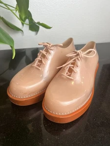 Zapato Oxford Melissa The Original Jelly Blush Rosa Tacón Grueso Con Cordones Talla 7 - Imagen 1 de 11