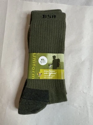 BOY SCOUT  1 Pair  Official Uniform COOL MAX Wicking CREW Socks Size XLARGE Mens - Image 1 of 4