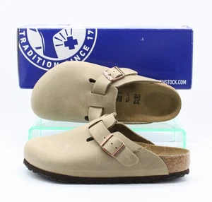 BIRKENSTOCK BOSTON OILED LEATHER WOMENS CLOGS REG FI UK 4.5 EU 37 GREEN RRP £130 - Picture 1 of 10