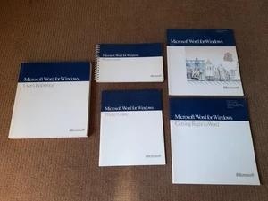 MIcrosoft Word for Windows v. 1.0 Set of 5 x User Guides 1989 - Afbeelding 1 van 17
