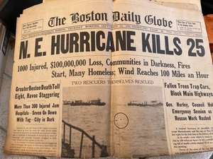 The Boston Globe newspaper September 22, 1938 Great Hurricane - Picture 1 of 1