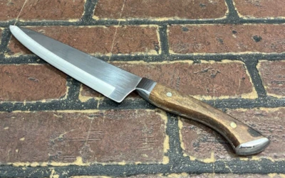 Cuchillo de chef vintage Carvel Hall hoja de 7,5" mango de madera Japón 13" longitud total Foto 1 de 4