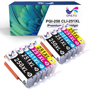 10PK PGI-250 XL CLI-251 XL Ink Cartridges For Canon PIXMA MX722 MX922 MG5422 - Picture 1 of 6