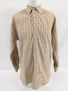 John W. Nordstrom Gold Cross Check Pattern 15.5/34 100% Cotton Dress Shirt - Picture 1 of 4