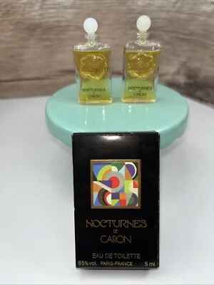2 mini bottles Nocturnes de Caron Perfume .16oz /5ml EDT VINTAGE Miniature - Image 1 of 4