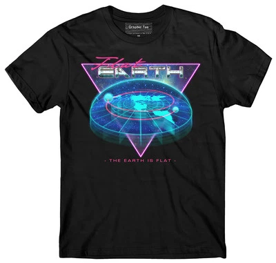 QRAPHIC TEE Flat Earth Hologram t-shirt, Earth is flat, Firmament, NASA lie, NASA Conspiracy