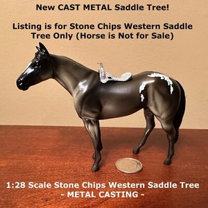 RDLC Peter Stone Chips 1:28 Model Horse Scale WESTERN SADDLE TREE ~ Cast Metal - Picture 1 of 1