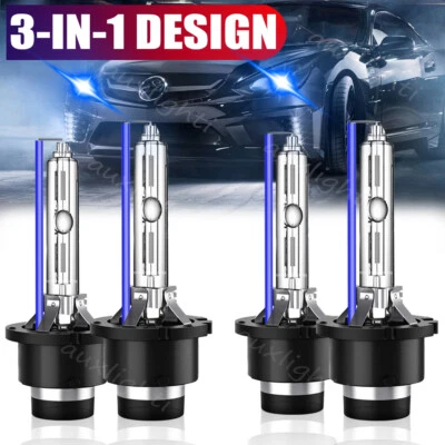 4PCS D2S 35W 8000K HID Xenon Replacement Low/High Beam Headlight Lamp Bulbs Blue - Image 1 of 4