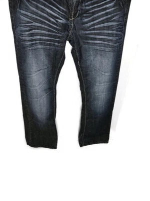 Pantalones de mezclilla antiguos remaches azul oscuro corte bota 30" X 32" para hombre Foto 1 de 4
