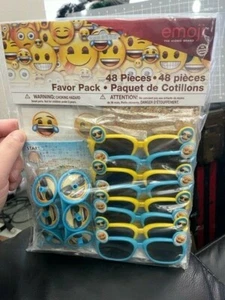 Emoji Party Favor Kit for 8 Smiley Face Kids Birthday Toys Pack 48 Pieces New!!! - Picture 1 of 2