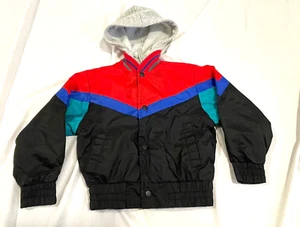 Vintage Windbreaker for Boys Sz 4 Retro 90s Colorblock Zip Up Sweatshirt Jacket - Picture 1 of 19