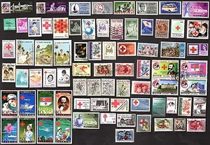 75 SELLOS CRUZ ROJA TODOS DIFERENTES - Imagen 1 de 1