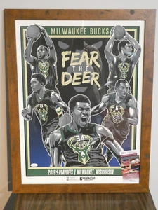 Milwaukee Bucks 2019 Playoffs SIGNED LIMITED POSTER Giannis Antetokounmpo - Picture 1 of 4