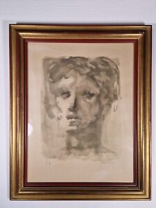 Beau tableau Leonor Fini (1908-1996) épreuve d'artiste EA lithographie visage