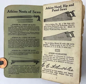 Treman King & Co E. C Atkins & Co. Standard Time Book w Illusts. Saws Scrapers + - Picture 1 of 7