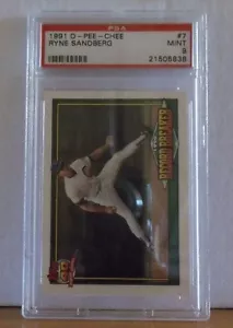 1991 O-PEE-CHEE #7 OPC RYNE SANDBERG - PSA 9 Mint (CUBS) LOW POP SUPER RARE - Picture 1 of 1