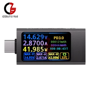 KWS-X1 Typ-C Leistungstester Spannung Strommesser USB-C Multimeter DC 4-30V 0-12A - Bild 1 von 24