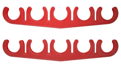 Separadores de cables de bujía de 5 cables de nailon rojo de 7 mm - Juego de 2 Foto 1 de 3
