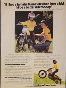1973 TY80 Motorcycle Mini Trials Bike Ad Kenny Roberts - Picture 1 of 1
