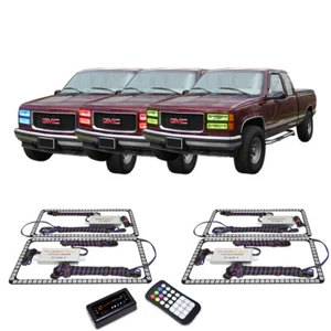 RGB Multi Color Bluetooth Headlight Halo kit for GMC C1500 88-98 - Picture 1 of 11