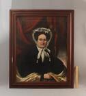 Large Life-Size Antique 19thC American Empire Portrait Painting Matriarch Lady
