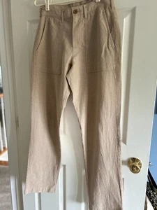 NWOT GAP BOY Linen Cotton Dress Casual Summer Khaki Utility Pants 28x30 - Picture 1 of 5