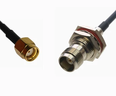 RP-SMA Male to TNC Female Bulkhead RF Coaxial Cable For Antenna Radio 0.5~15FT - Image 1 of 3