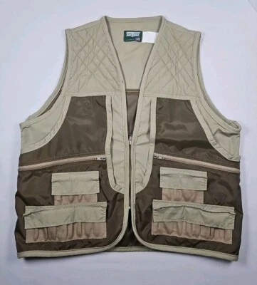 VTG Saf T bak Hunting Skeet Vest Mens LRG Brown Game Bag Upland Gamebird Duck - Image 1 of 4