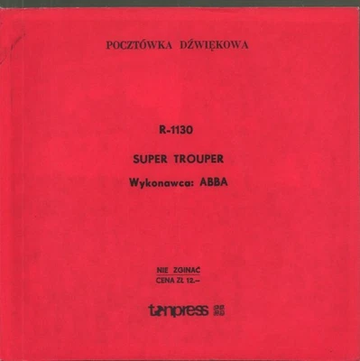 Abba Super Trouper 7" vinyl Poland Tonpress 1981 picture flexi-disc of building - Image 1 of 4