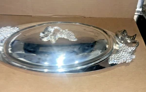 GODINGER - SILVERPLATED SERVING DISH GRAPE DESIGN with LID - Picture 1 of 8