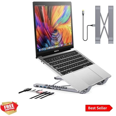 USB C Laptop Docking Station Stand, USB C Dock Tablet Stand, 8 in 1 USB C Hub... - Image 1 of 4