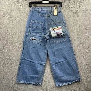Vintage Lee Pipes Jeans Boys Size Small 24x24 Wide Leg Pockets Baggy Skater Y2K - Picture 1 of 8