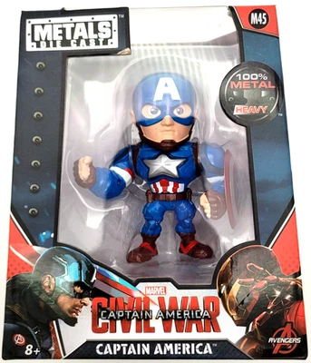 Figura de 4" 2016 Jada Toys Metals Die Cast M45 Marvel Civil War Capitán América Foto 1 de 4