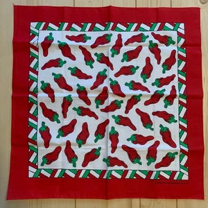 Vintage Red Chili Chile Peppers Bandana Handkerchief Hav-A-Hank USA - Picture 1 of 4
