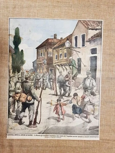 Retrocopertina La Domenica Illustrata 1915 Bosnia Donna impiccata da Austria WW1 - Picture 1 of 1