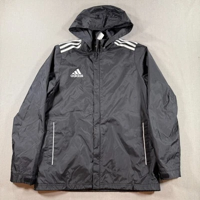 Chaqueta de lluvia Adidas de colección con cremallera completa para hombre grande negra 3 rayas cortavientos Foto 1 de 4