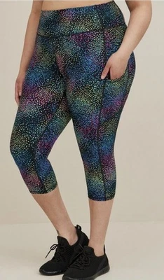 Leggings Torrid Active tiro alto brillantes Galaxy puntos recortados yoga fitness talla 2X Foto 1 de 4